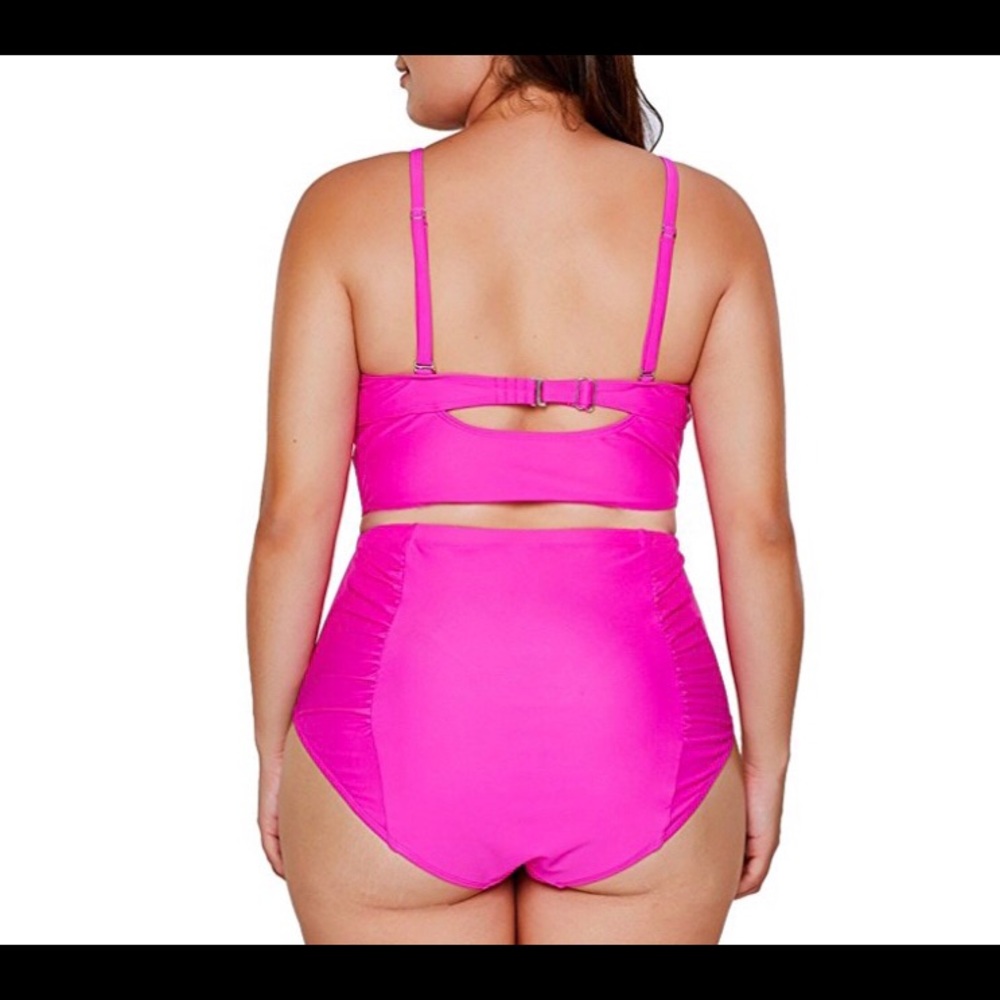 🆕 Plus Size Strappy High Waist Swimsuit M-XXXL - Picture 2 of 2